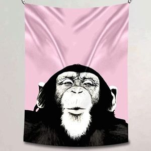 Chill Monkey Pink Pop Art Balcony/Patio/Bedroom Kid/Teen/Party Cute Wall Decor